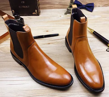 Spring Autumn Men New Style Genuine Leather Elastic Band Ankle Boots Male England Style High Top Pointed Toe Flat Martin Boots
Spring Autumn Men New Style Genuine Leather Elastic Band Ankle Boots Male England Style High Top Pointed Toe Flat Martin Boots