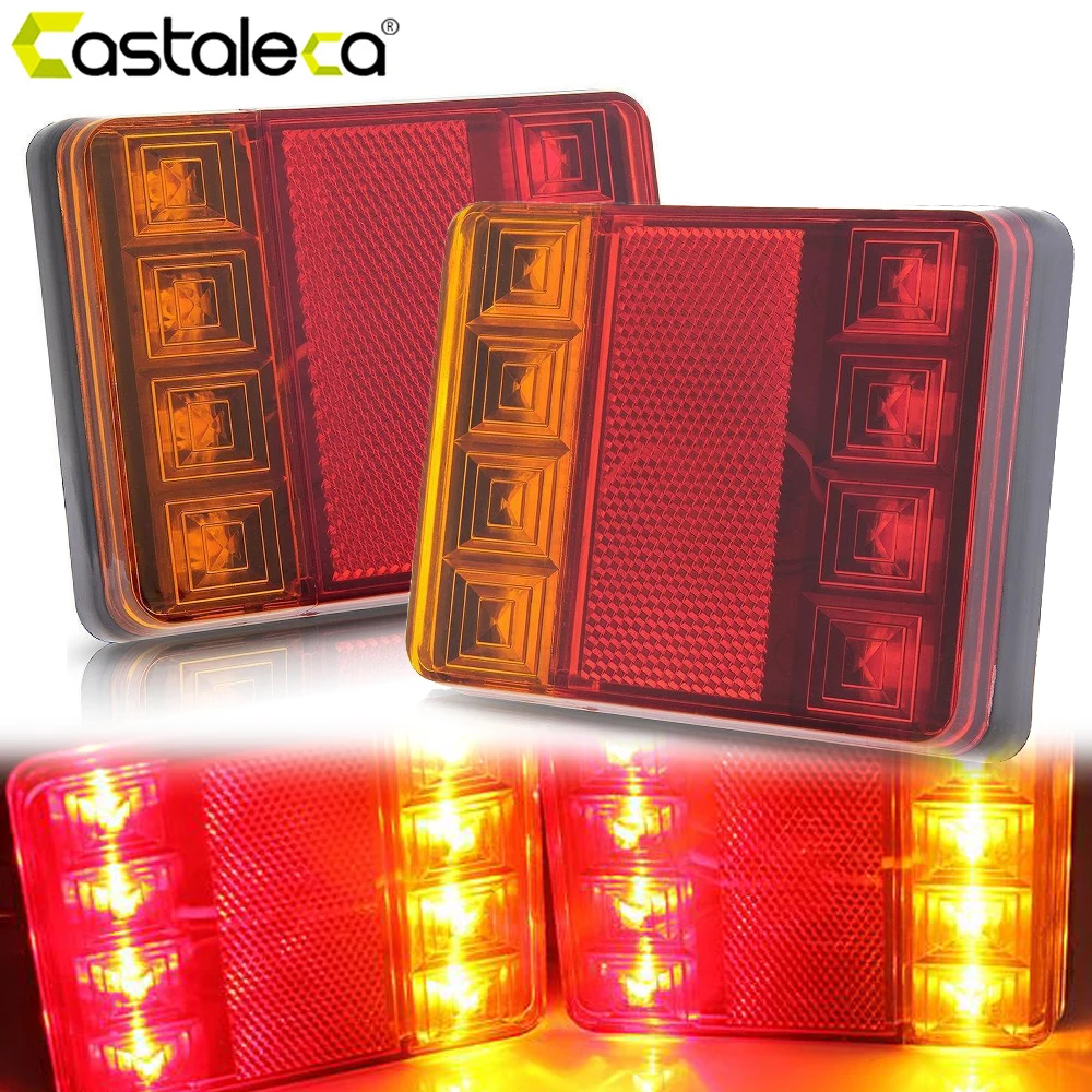 Castaleca 2pcs 12V Truck Trailer 8 LED Taillight Tail Light Rear Brake Stop Turn Signal Lamps Reverse Warning Parking Lights
Castaleca 2pcs 12V Truck Trailer 8 LED Taillight Tail Light Rear Brake Stop Turn Signal Lamps Reverse Warning Parking Lights