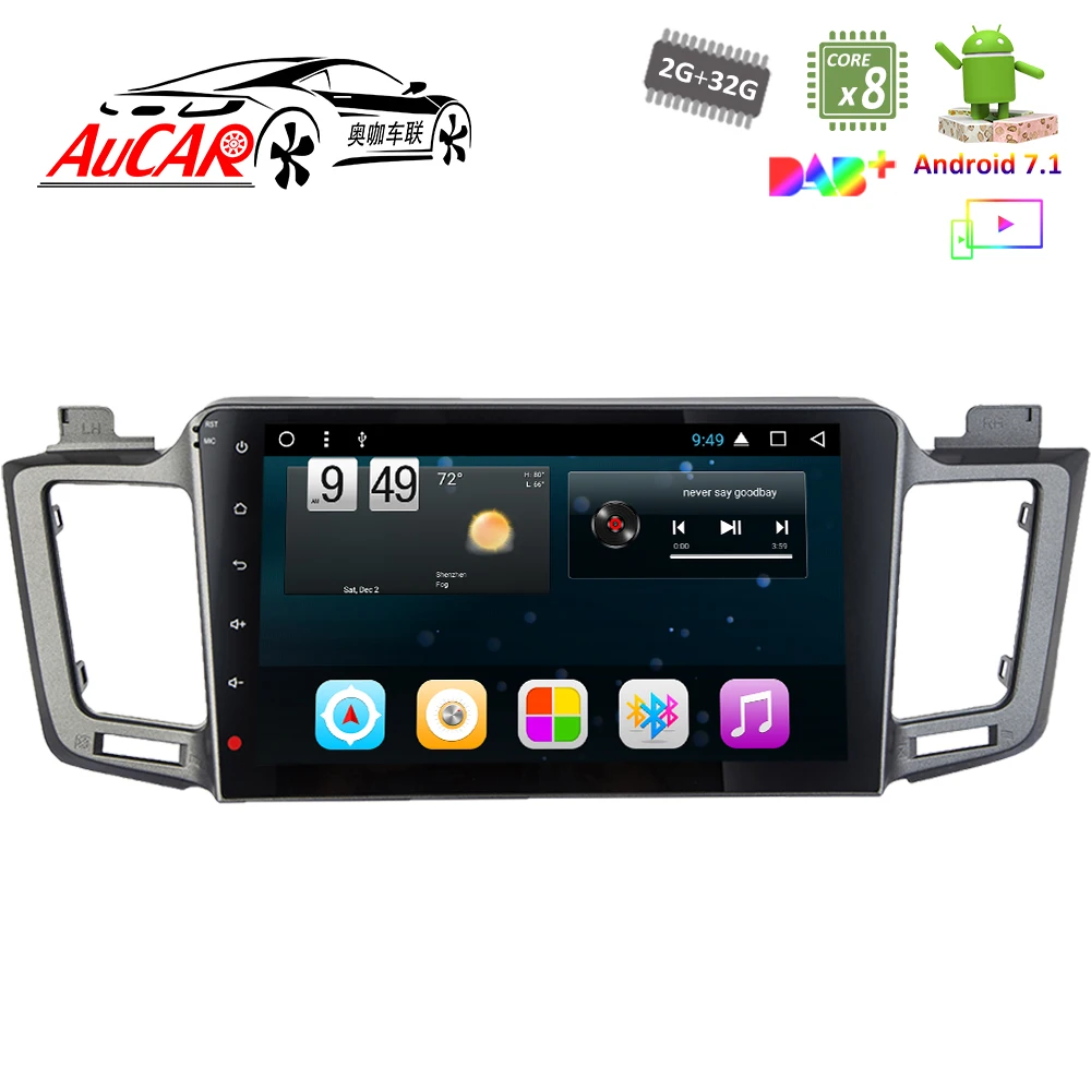 Android 7 1 10 "GPS навигационная система для Toyota RAV4 2014 2016 1024*600 автомобильное аудио