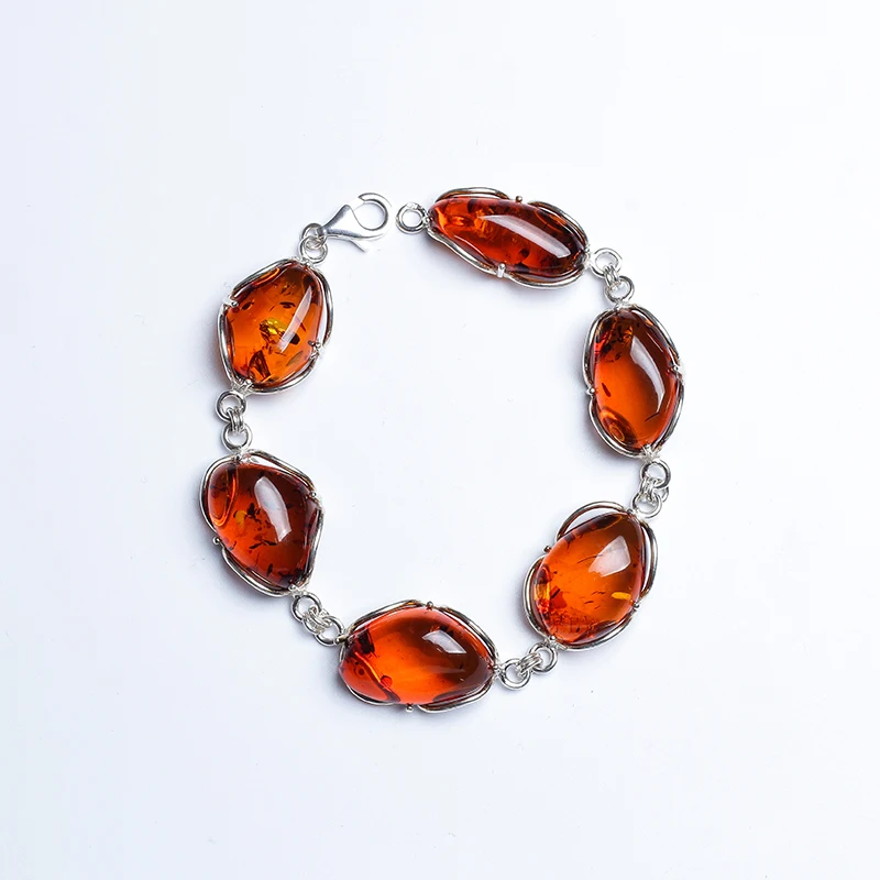 JIUDUO Pure natural jewelry Bohemian style amber drop 925 sterling silver women bracelet with certificate
JIUDUO Pure natural jewelry Bohemian style amber drop 925 sterling silver women bracelet with certificate