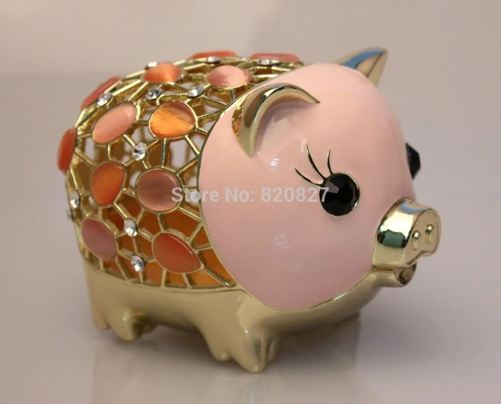 Big Pewter Pig Money Box for Coins & Cash - Novelty Opal Studded Treasure Saving Bank, Pink, 11*7.5*8 CM
Big Pewter Pig Money Box for Coins & Cash - Novelty Opal Studded Treasure Saving Bank, Pink, 11*7.5*8 CM