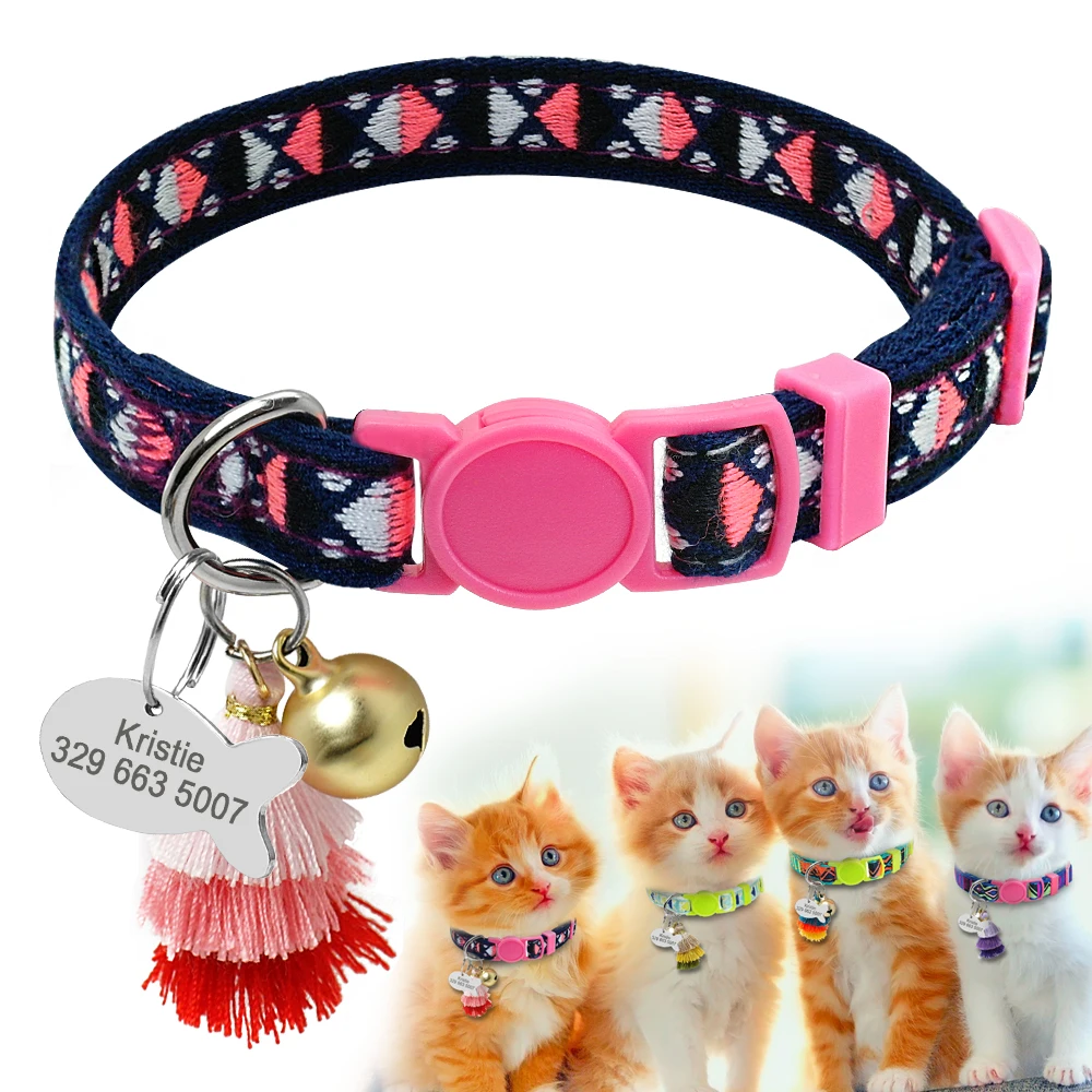 Personalized Cat Collar With Bell Custom Kitten Collars Necklace Free Engraving Fish ID Tag Nameplate Cat Pet Accessories
Personalized Cat Collar With Bell Custom Kitten Collars Necklace Free Engraving Fish ID Tag Nameplate Cat Pet Accessories
