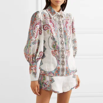 2019 Unique Designing Elegant Women Bohemian Two Pieces Shorts Set Puff Sleeve Blouse Fit Shorts Contton and Linen Fashion Suits
2019 Unique Designing Elegant Women Bohemian Two Pieces Shorts Set Puff Sleeve Blouse Fit Shorts Contton and Linen Fashion Suits