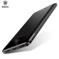 Baseus 10000mAh Power Bank Dual USB LCD Powerbank Slim Poverbank Portable External Battery Pack Charger For Xiaomi Mobile Phone image