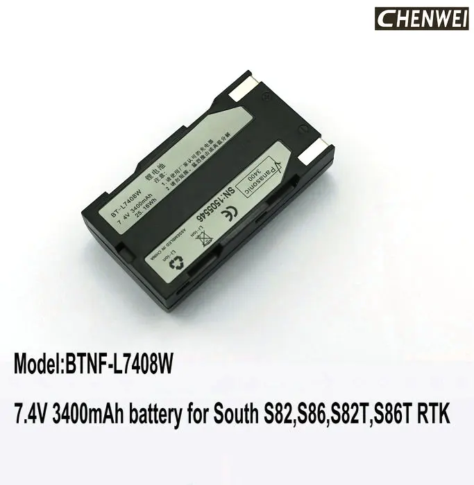 South GPS RTK battery S82 S86 S82T S86T host battery South 7.4V 3400mAh Li-ion battery South large capacity battery BTNF-L7408W
South GPS RTK battery S82 S86 S82T S86T host battery South 7.4V 3400mAh Li-ion battery South large capacity battery BTNF-L7408W