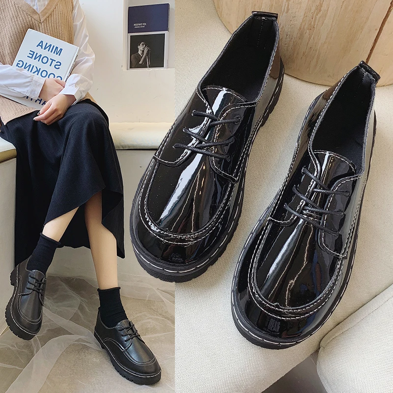 BeautyFeet 2019 New Women Oxfords British PU Patent Leather Platform Flats Spring Round Toe Lace Up Casual Shoes Woman
BeautyFeet 2019 New Women Oxfords British PU Patent Leather Platform Flats Spring Round Toe Lace Up Casual Shoes Woman
