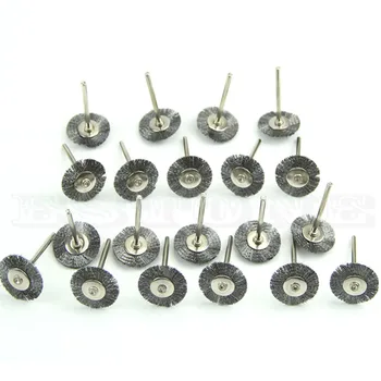 20PC Stainless Steel Wire Wheel Brush Finishing Polish Rotary Tool Bit Accessory for tools