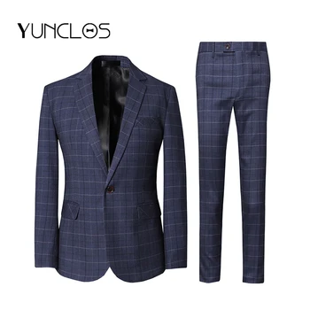 YUNCLOS Gray Lattice Slim Fit Men Suit Single One Button Men Suits Wedding Suits Men 2 pieces Men Suits (jackets+pants)
YUNCLOS Gray Lattice Slim Fit Men Suit Single One Button Men Suits Wedding Suits Men 2 pieces Men Suits (jackets+pants)