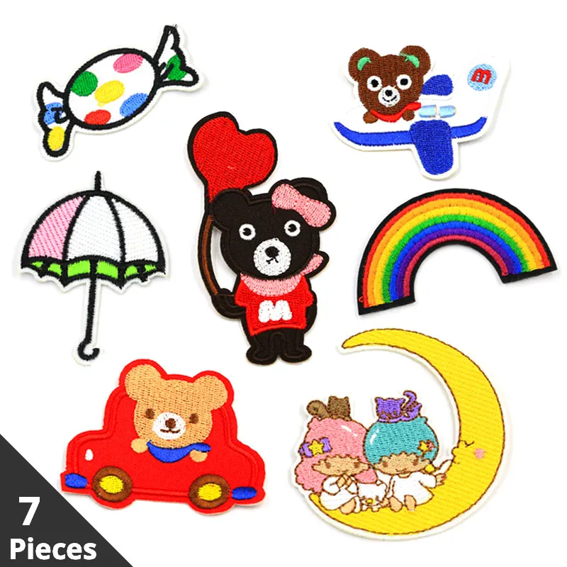 7 Pieces Lot Stripe Cartoon Patch for Clothing Bear Cloth Stickers Iron on Patches on Clothes Applications Badges Accessories
7 Pieces Lot Stripe Cartoon Patch for Clothing Bear Cloth Stickers Iron on Patches on Clothes Applications Badges Accessories