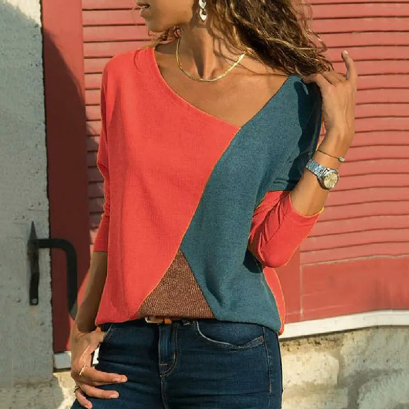 1pc Women T-shirts Long Sleeve Round Neck Patchwork Pullover Slim Fit Female Autumn Tops QL Sale
1pc Women T-shirts Long Sleeve Round Neck Patchwork Pullover Slim Fit Female Autumn Tops QL Sale