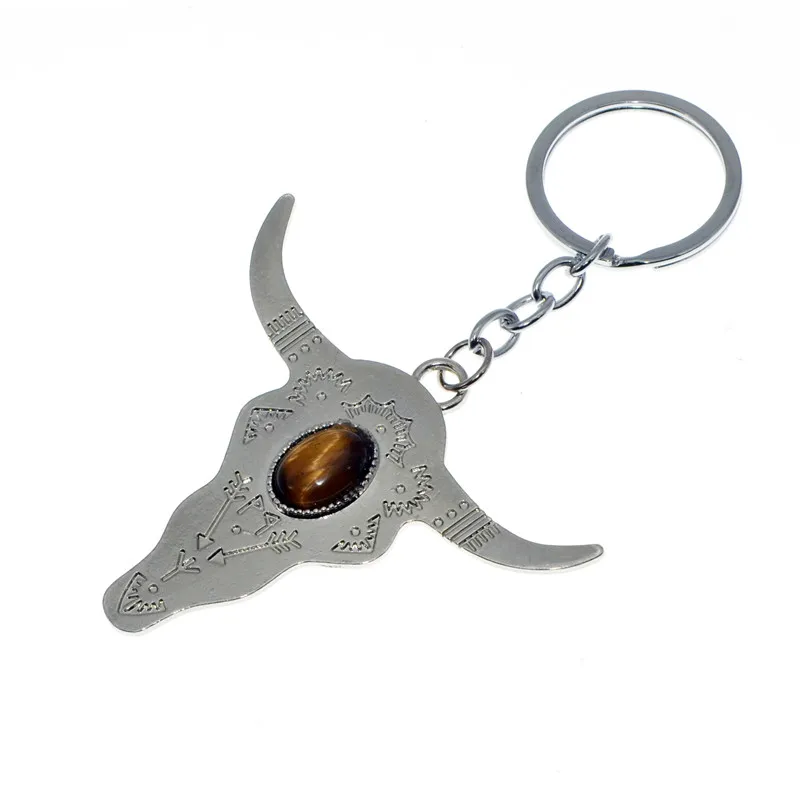 BOHO Stone tiger брелок для ключей в форме глаза Ox Horn Key Chain Keychain Богемные аксессуары