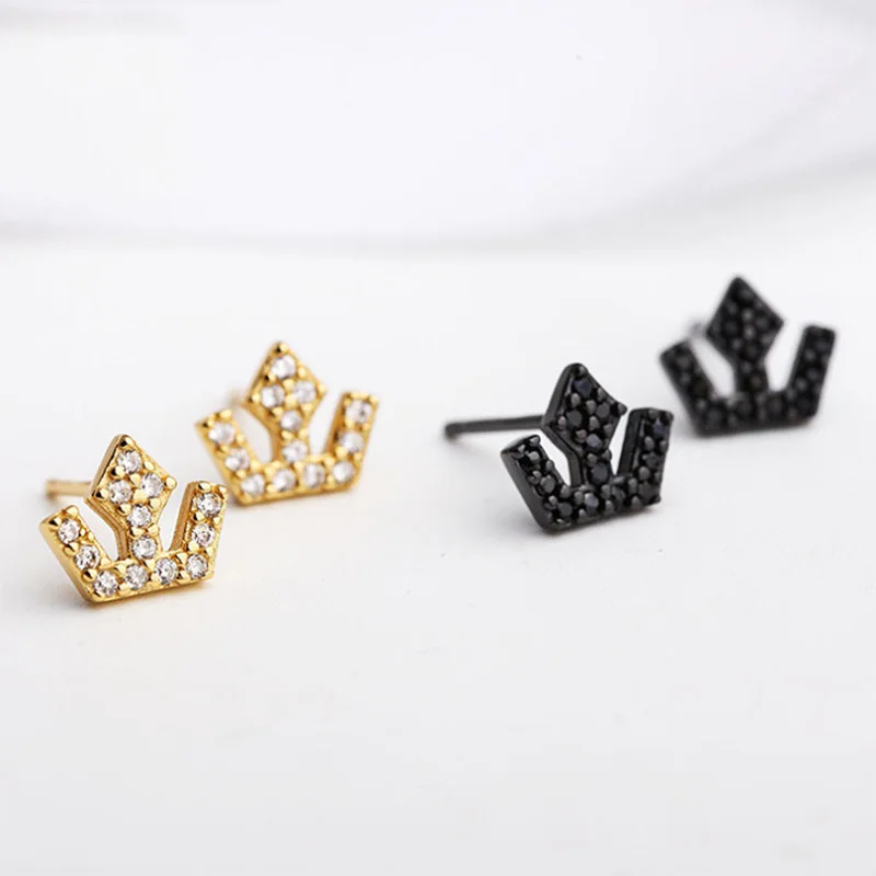 925 Sterling Silver Rhinestone Zirconia Crown Stud Earrings for Women Girls Mini Rhinestone Korean Style Gold Color S925 Jewelry
925 Sterling Silver Rhinestone Zirconia Crown Stud Earrings for Women Girls Mini Rhinestone Korean Style Gold Color S925 Jewelry