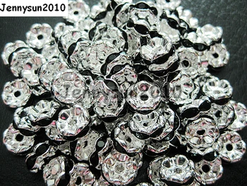 200pcs/lot 10mm Top Quality Czech Jet Black Crystal Rhinestone Pave Wavy Rondelle Metal Sliver Plated Spacer Loose Beads Jewelry
200pcs/lot 10mm Top Quality Czech Jet Black Crystal Rhinestone Pave Wavy Rondelle Metal Sliver Plated Spacer Loose Beads Jewelry