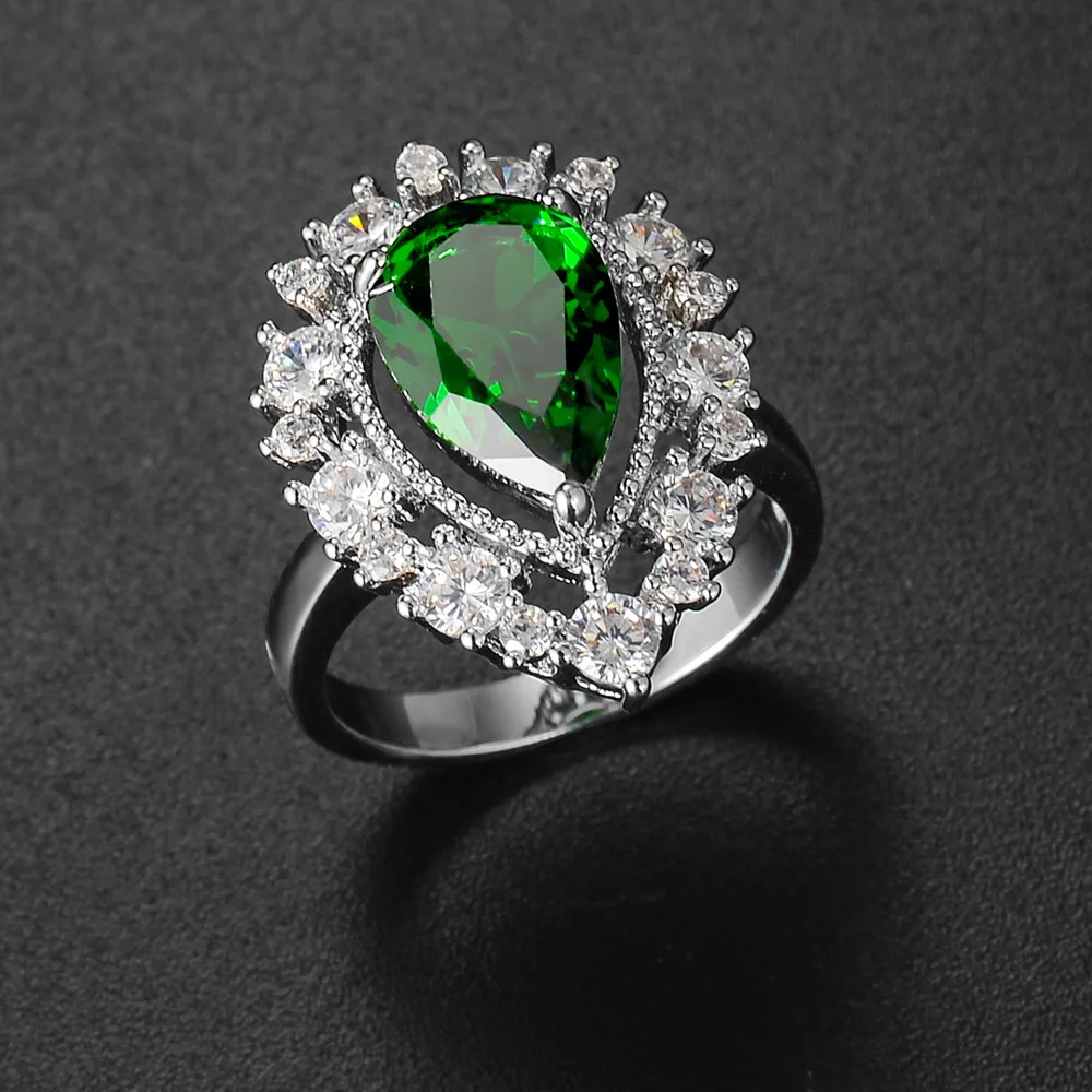 Silikolove Fashion Water Drop Shape Green Zircon Ring Personalized Female Jewelry Decoration Anillo Anneau
Silikolove Fashion Water Drop Shape Green Zircon Ring Personalized Female Jewelry Decoration Anillo Anneau
