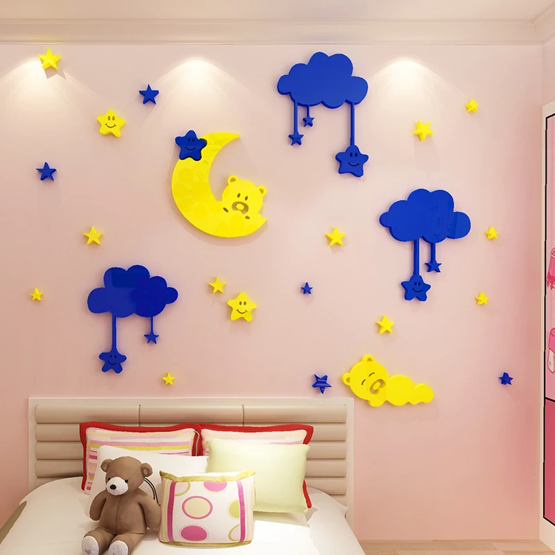 New arrival Cute bear Acrylic 3D wall stickers For kids room Cartoon Stars in the sky Child's room background Wall DIY art decor
New arrival Cute bear Acrylic 3D wall stickers For kids room Cartoon Stars in the sky Child's room background Wall DIY art decor
