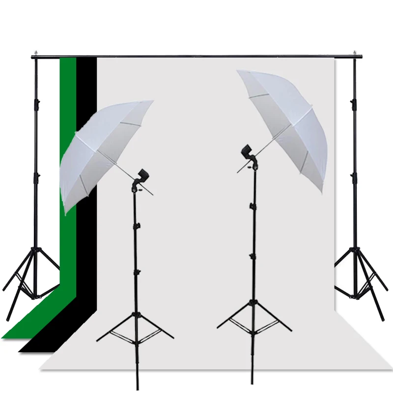 Photographic Studio 2X3M Background stents 88CM softbox umbrella lighting Kit and 3PCS 1.6X3M Photo Background cloth&Lamp holder
Photographic Studio 2X3M Background stents 88CM softbox umbrella lighting Kit and 3PCS 1.6X3M Photo Background cloth&Lamp holder