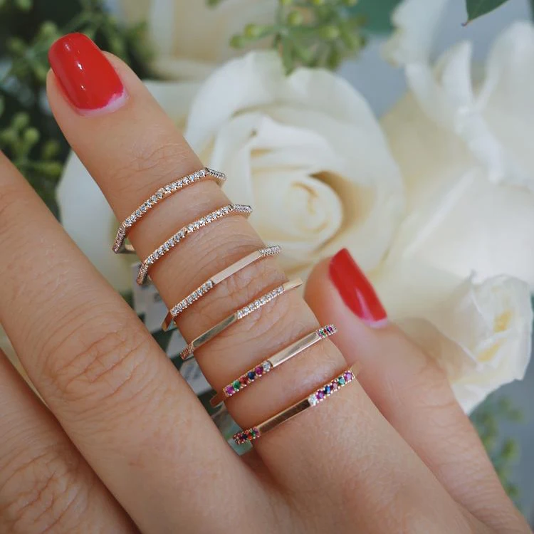 Geometric Hexagon Ring white rainbow cz size 5 6 7 8 simple cz eternity band stack ring set
Geometric Hexagon Ring white rainbow cz size 5 6 7 8 simple cz eternity band stack ring set
