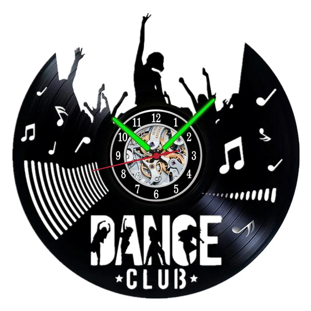 Rock and Roll Modern Design Dance Music Vinyl Record Wall Clock Luminous Clock Disc Jockey Decoration
Rock and Roll Modern Design Dance Music Vinyl Record Wall Clock Luminous Clock Disc Jockey Decoration