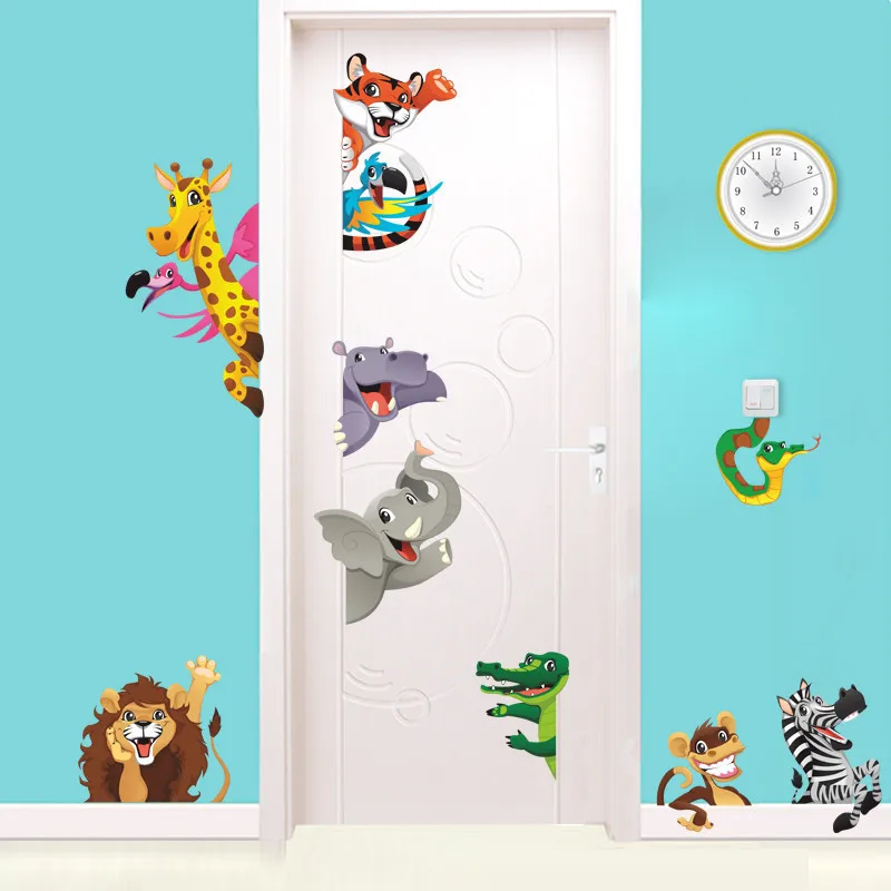 Cartoon Animals Door Stickers For Kids Room Bedroom Home Decoration 3d Wall Decal Lion Animals Mural Art Poster
Cartoon Animals Door Stickers For Kids Room Bedroom Home Decoration 3d Wall Decal Lion Animals Mural Art Poster