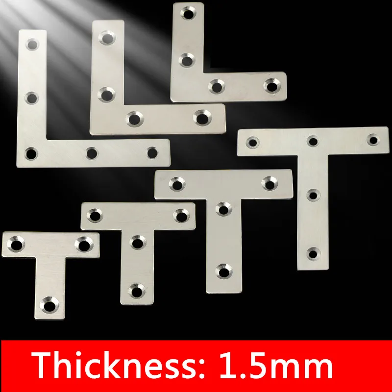Thickness 1.5mm L T shape stainless steel plain angle bracket satin board support corner bracket furniture fittings Connectors
Thickness 1.5mm L T shape stainless steel plain angle bracket satin board support corner bracket furniture fittings Connectors