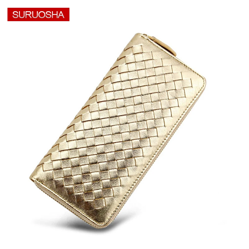 Luxury Genuine Leather Weave Women Wallet Gold Sheepskin Female Long Clutch Wallet Soft Card Holder Wallet for Richer Women
Luxury Genuine Leather Weave Women Wallet Gold Sheepskin Female Long Clutch Wallet Soft Card Holder Wallet for Richer Women