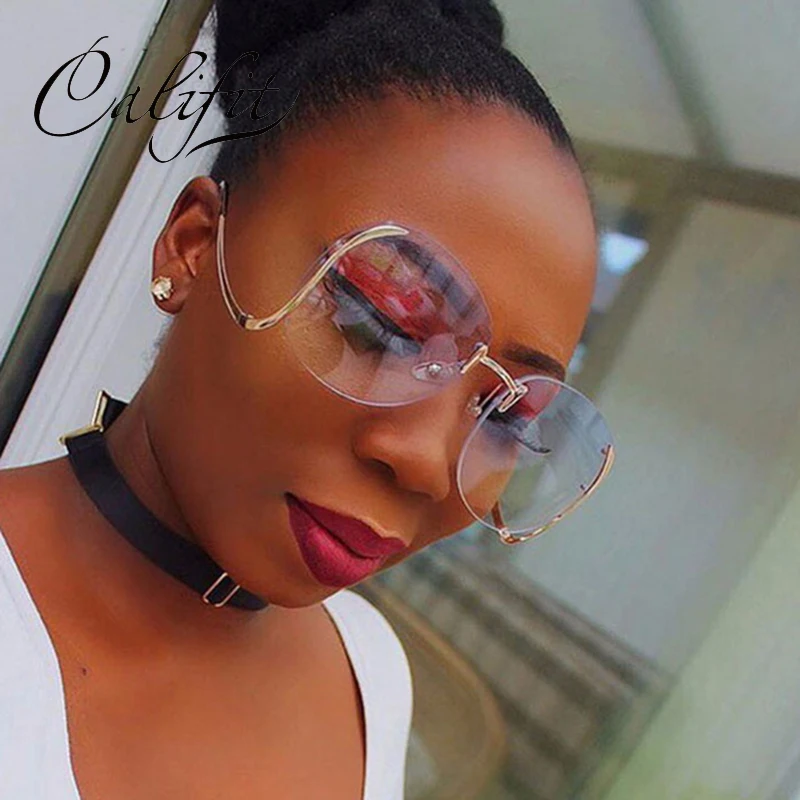 CALIFIT Ladies Fashion Rimless Sunglasses Women Vintage Oversized Purple Gradient Lens Shades Sunglasses Female Women Oculos
CALIFIT Ladies Fashion Rimless Sunglasses Women Vintage Oversized Purple Gradient Lens Shades Sunglasses Female Women Oculos