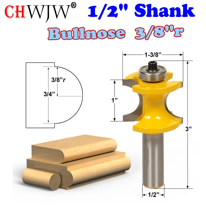 1 pc 1/2" Shank Bullnose Router Bit 3/8"r - 3/4" Bead Woodworking cutter Tenon Cutter for Woodworking Tools - CHWJW 13117
1 pc 1/2" Shank Bullnose Router Bit 3/8"r - 3/4" Bead Woodworking cutter Tenon Cutter for Woodworking Tools - CHWJW 13117