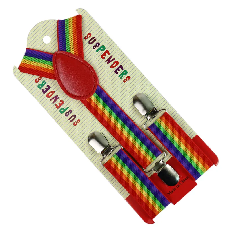 

Winfox Fashion Toddlers Rainbow Stripes Style Suspenders Boys Girls Kids Children Elastic Y-Back Party Suspender