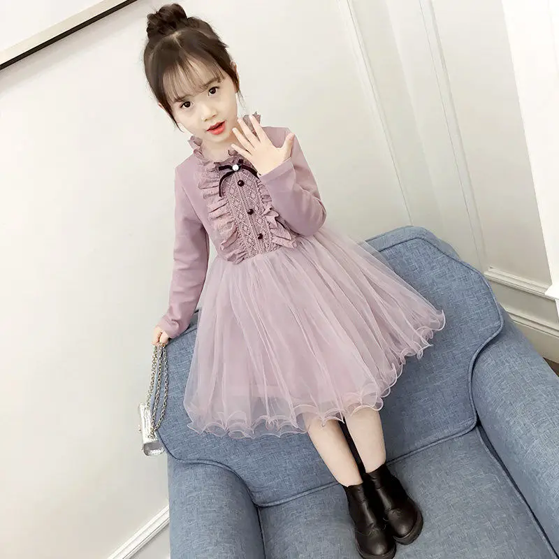 High Quality 2019 Girls Dresses Korean New Spring Long-sleeved Lace Stitch Princess Dress Kids Clothes Comfortable Soft Costume
High Quality 2019 Girls Dresses Korean New Spring Long-sleeved Lace Stitch Princess Dress Kids Clothes Comfortable Soft Costume