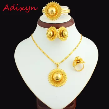 Adixyn Big Size Ethiopian Gold Jewelry Sets Gold Color Necklace/Earring/Ring/Bangle/Pendant Women Bridal Eritrea Wedding Gifts
Adixyn Big Size Ethiopian Gold Jewelry Sets Gold Color Necklace/Earring/Ring/Bangle/Pendant Women Bridal Eritrea Wedding Gifts