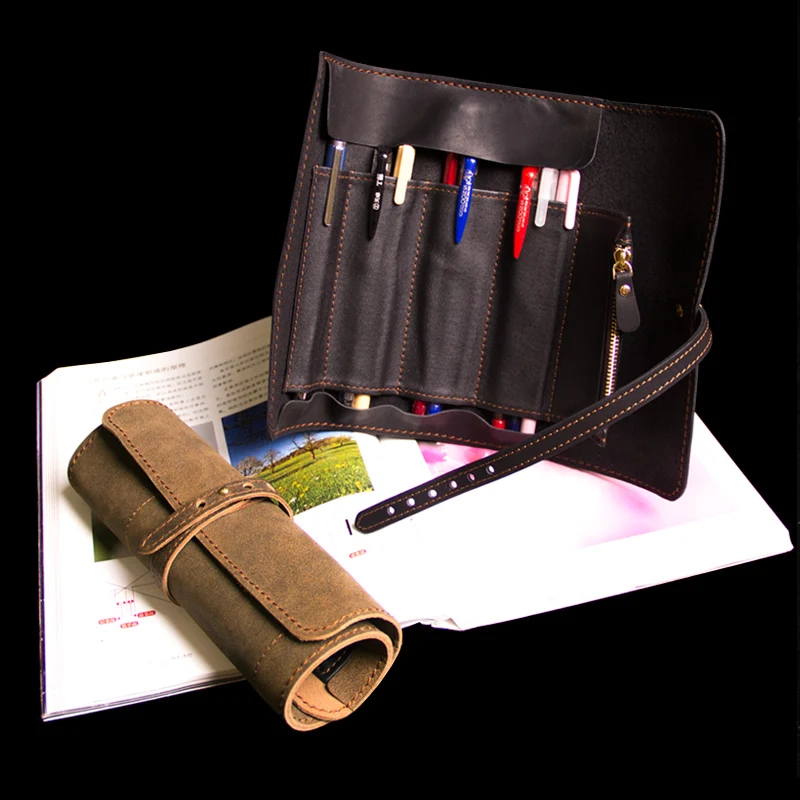 Cowhide retro scroll pencil bag for art students special curtain scroll curtain type painting pencil bag sketch creative pencil
Cowhide retro scroll pencil bag for art students special curtain scroll curtain type painting pencil bag sketch creative pencil
