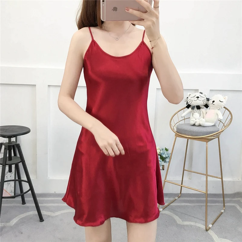 

5XL Pull Size Night Dress Pink Womens Clothing Silk Lingerie Porno Women Sleepwear Nightgown Stain Ropa Sexy Para El Sexo