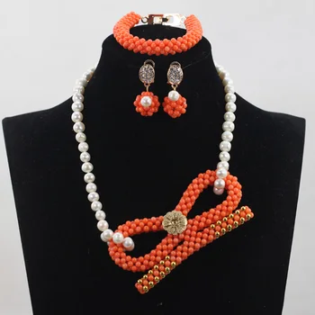 Elegant Freshwater Pearl Necklace Earrings Set Original Orange Coral Pendant Necklace Wedding Jewelry Set Free Shipping CJ780
Elegant Freshwater Pearl Necklace Earrings Set Original Orange Coral Pendant Necklace Wedding Jewelry Set Free Shipping CJ780