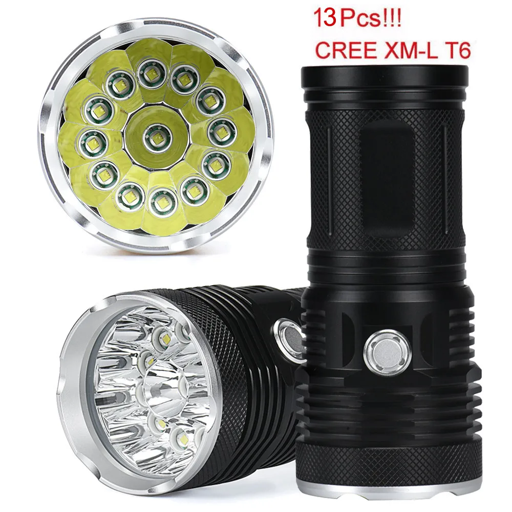 32000LM 13x CREE XM-L T6 LED Flashlight Torch 4x 18650 Hunting Light Lamp shock-proof 3 switch 18650 Battery Black Solid New
32000LM 13x CREE XM-L T6 LED Flashlight Torch 4x 18650 Hunting Light Lamp shock-proof 3 switch 18650 Battery Black Solid New