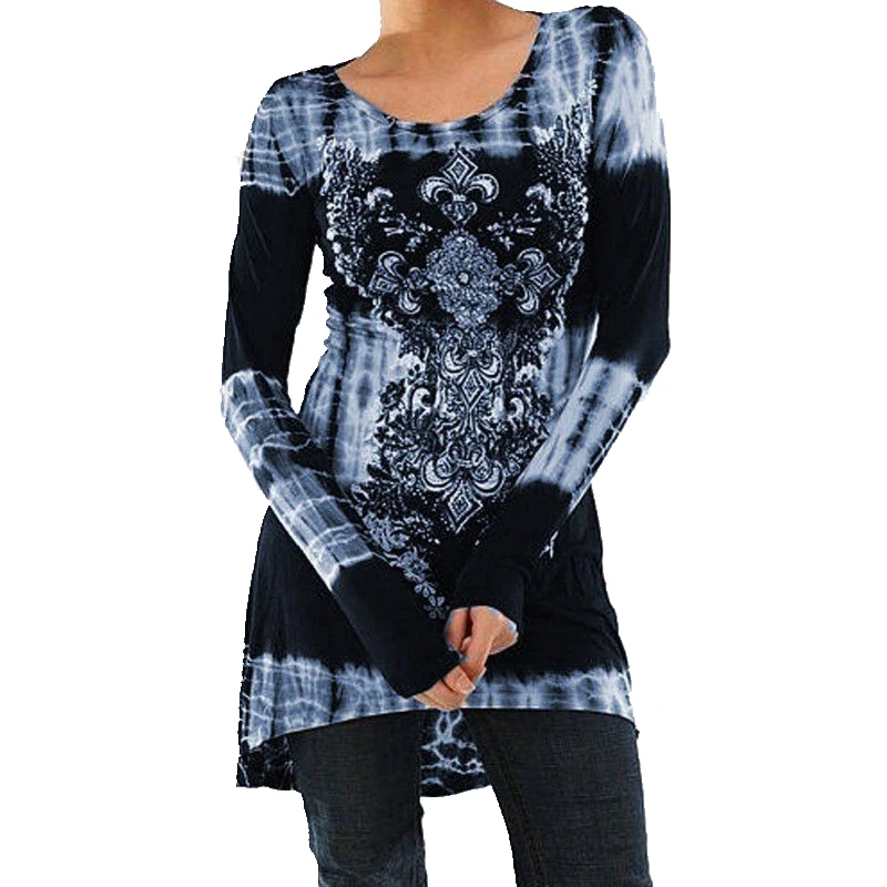 Vintage Women Fashion Long Sleeve O-neck Printing T-shirt Slim High Waist Tie Dye Tops
Vintage Women Fashion Long Sleeve O-neck Printing T-shirt Slim High Waist Tie Dye Tops