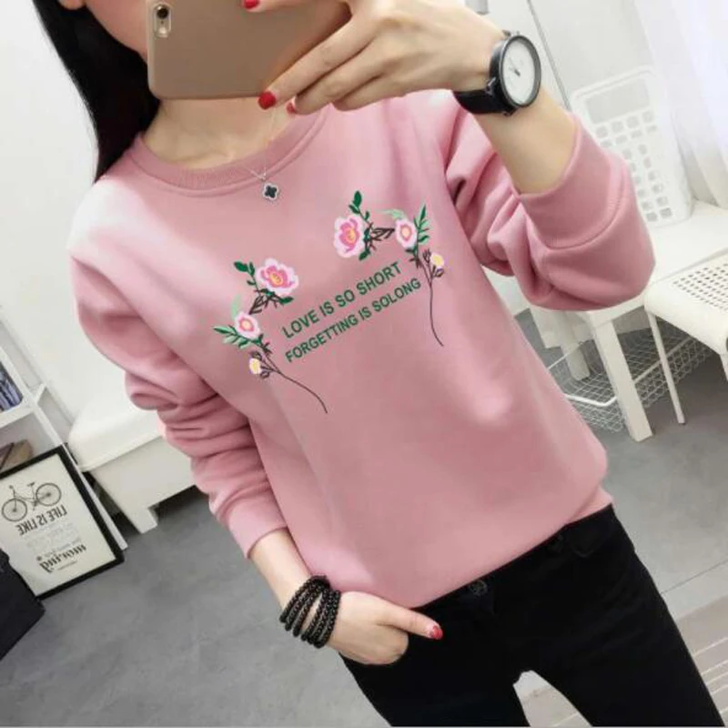 New Fashion Hoodies Women Flowers Letters Print Long Sleeve O Neck Thick Ladies Sweatshirt High Quality Tracksuit Woman
New Fashion Hoodies Women Flowers Letters Print Long Sleeve O Neck Thick Ladies Sweatshirt High Quality Tracksuit Woman