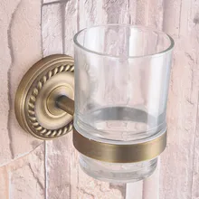 Antique Brass Single Toothbrush Holder With Glass Cup Wall Mounted Bathroom Accessories aba265
Antique Brass Single Toothbrush Holder With Glass Cup Wall Mounted Bathroom Accessories aba265