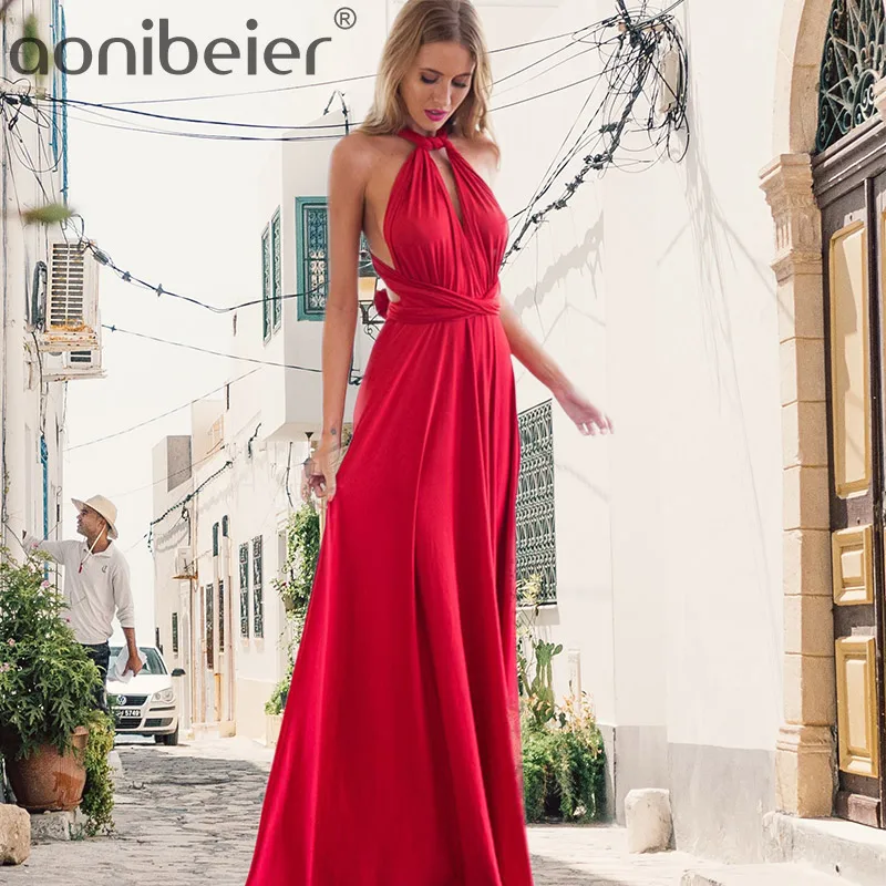 Aonibeier Solid Color Women Maxi Club Dress Bandage Long Party Multiway Swing Dresses Convertible Infinity Robe Sleeveless Dress
Aonibeier Solid Color Women Maxi Club Dress Bandage Long Party Multiway Swing Dresses Convertible Infinity Robe Sleeveless Dress