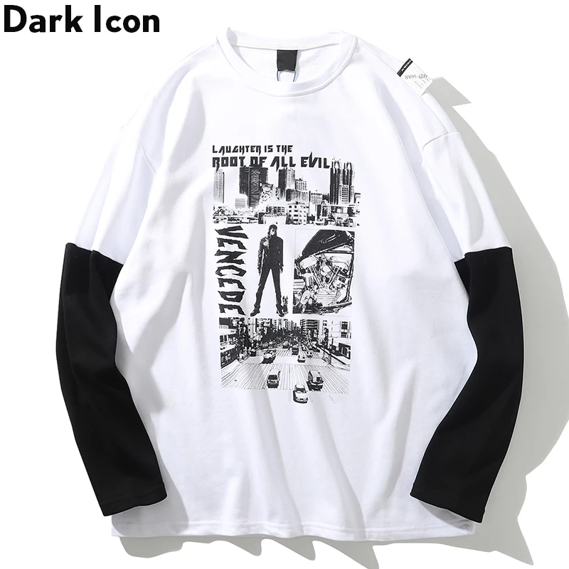 Dark Icon Color Contrast Printed Hip Hop Sweatshirt Men O-neck Street Sweatshirts Loose Sweatshirts for Men White
Dark Icon Color Contrast Printed Hip Hop Sweatshirt Men O-neck Street Sweatshirts Loose Sweatshirts for Men White