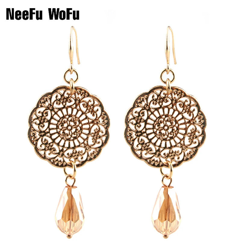 Drop Earrings Dangle Bohemian Metal Carving Hollow Pattern Crystal Water Charm Earring 2019 New Hot Fashion jewelry
Drop Earrings Dangle Bohemian Metal Carving Hollow Pattern Crystal Water Charm Earring 2019 New Hot Fashion jewelry