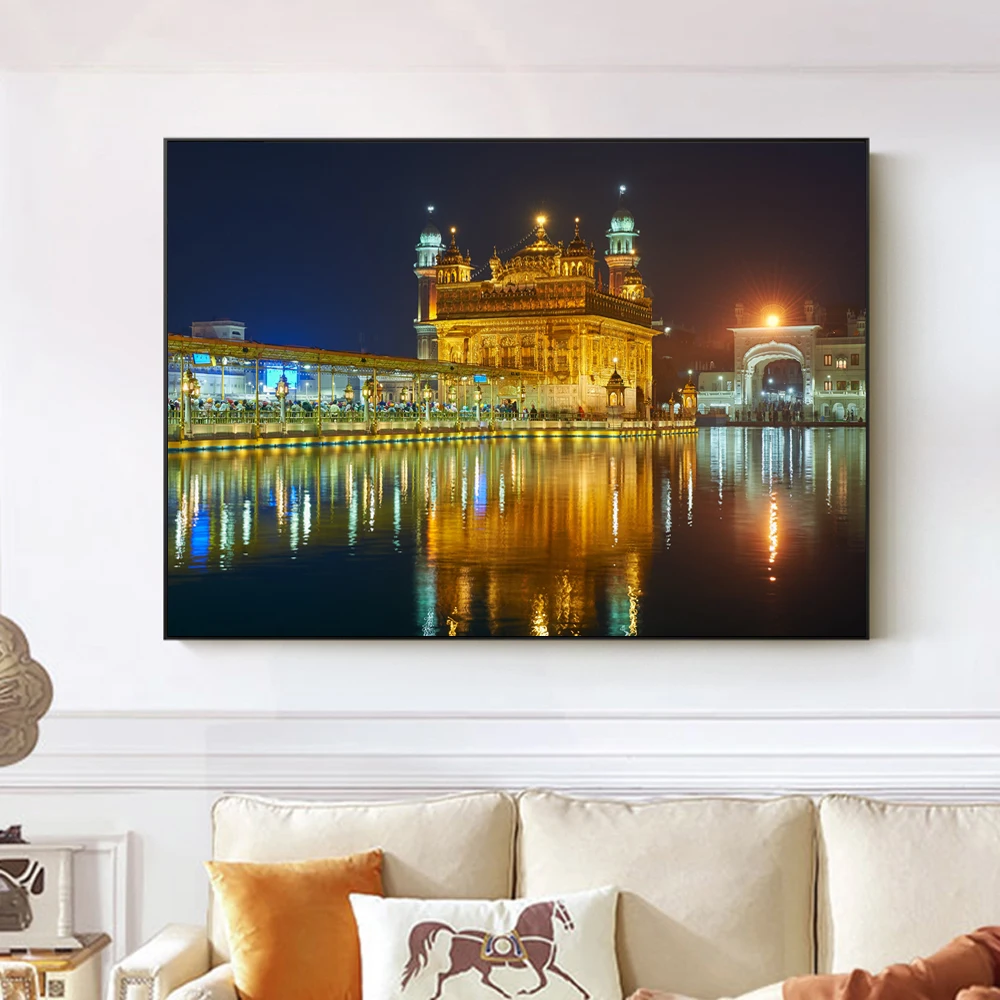 Настенные картины Amritsar с золотыми храмами для гостиной настенные на холсте