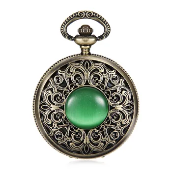 Vintage Bronze Tone Case With Green Stone See-through Back Case Hand-winding Mechanical Movement Pocket Watch Reloj de bolsillo
Vintage Bronze Tone Case With Green Stone See-through Back Case Hand-winding Mechanical Movement Pocket Watch Reloj de bolsillo