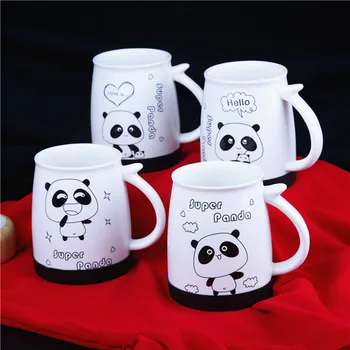 New Arrival 4 Color Panda Mugs with spoon Coffee Mug Ceramic Cups with Lid water bottle Milk Breakfast cup Random Office Gift
New Arrival 4 Color Panda Mugs with spoon Coffee Mug Ceramic Cups with Lid water bottle Milk Breakfast cup Random Office Gift