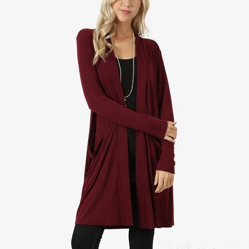 Fashion New Women Autumn Long Sleeve Solid Long Cardigans Pockets Casual Loose Female Coats Outwears Size Plus 3XL 6Q1899
Fashion New Women Autumn Long Sleeve Solid Long Cardigans Pockets Casual Loose Female Coats Outwears Size Plus 3XL 6Q1899