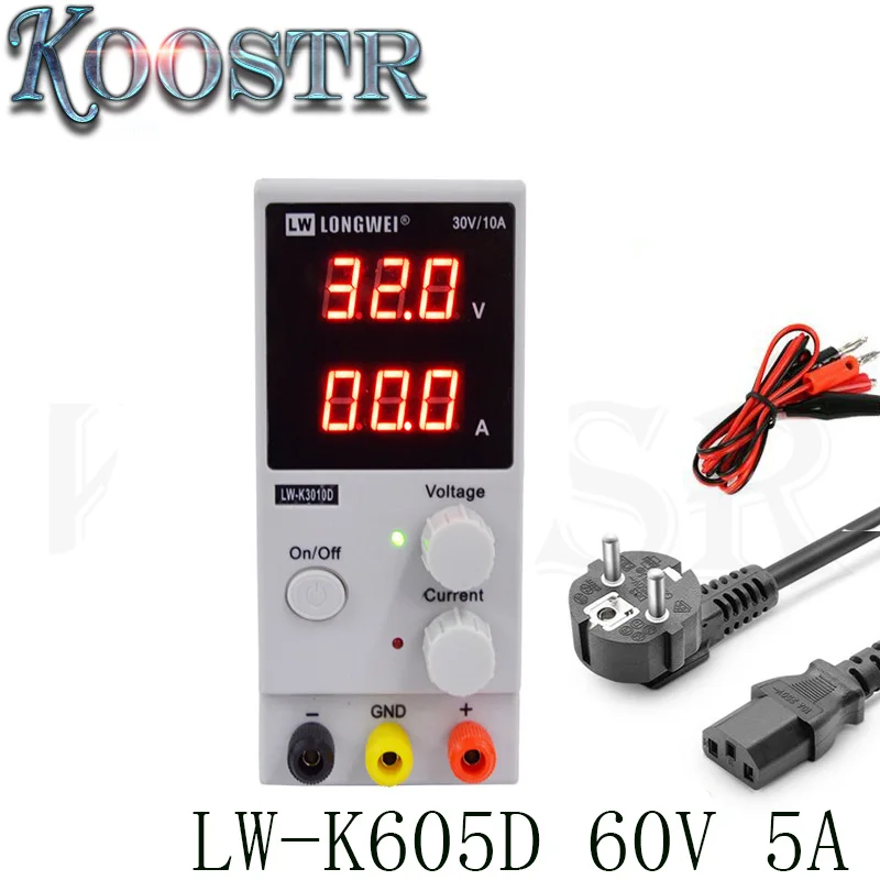 DC Power Supply LW-K605D 60V 5A Mini Digital Display Adjustable Laboratory Integrated Circuit Regulated Switching Power Supply
DC Power Supply LW-K605D 60V 5A Mini Digital Display Adjustable Laboratory Integrated Circuit Regulated Switching Power Supply