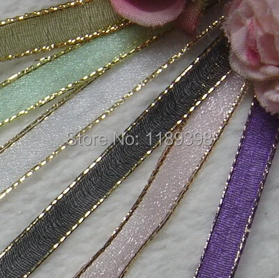 5mm 0.5cm solid organza sheer ribbon w/gold edge wedding decoration candy cake wrapping craft accessories scrapbook 50yards lot
5mm 0.5cm solid organza sheer ribbon w/gold edge wedding decoration candy cake wrapping craft accessories scrapbook 50yards lot