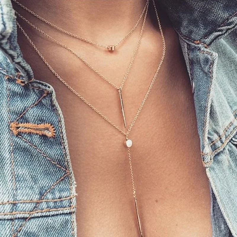 Sale 2018 Arrival Dot 3 multi layer Party Adjustable Allergy Free 1PC Necklace Metal Bar Golden Silvery Color Handmade
Sale 2018 Arrival Dot 3 multi layer Party Adjustable Allergy Free 1PC Necklace Metal Bar Golden Silvery Color Handmade