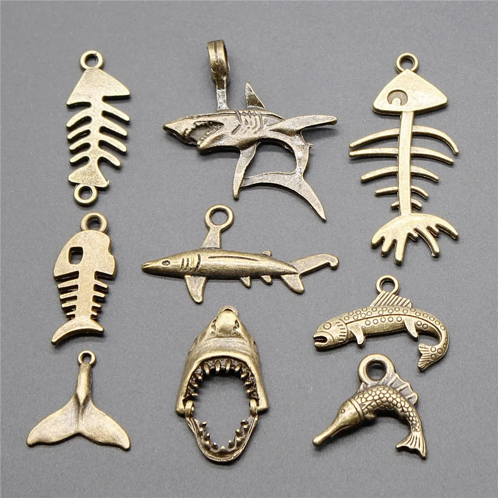 10pcs Shark Fish Whale Tail Charms Pendant Antique Bronze Color Fish Bone Charms Pendants Jewelry Accessories
10pcs Shark Fish Whale Tail Charms Pendant Antique Bronze Color Fish Bone Charms Pendants Jewelry Accessories