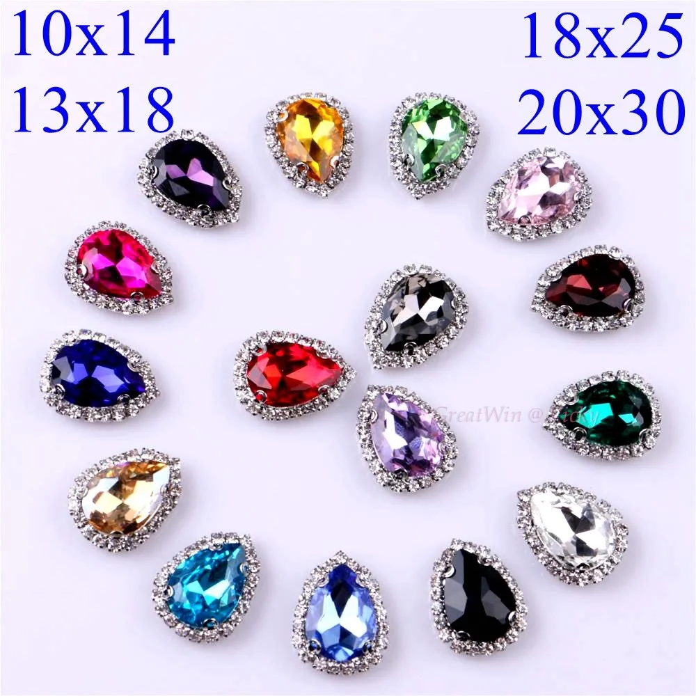 Circled Rhinestone! Teardrop Shape Glass Rhinestones Diamond With Claw Sew On Strass Metal Base Buckle Crystal Stone 10pcs/pack
Circled Rhinestone! Teardrop Shape Glass Rhinestones Diamond With Claw Sew On Strass Metal Base Buckle Crystal Stone 10pcs/pack