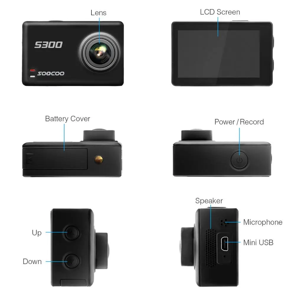 SOOCOO S300 экшн Камера 2 35 "сенсорный экран с ЖК дисплеем Hi3559V100 + IMX377 4 K 30fps 1080 P 120fps EIS Wi